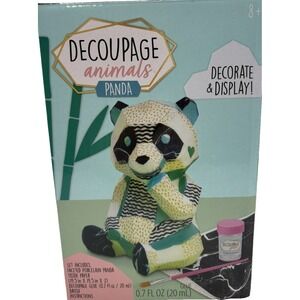 Decoupage Panda Bear NIB Kids Adults Craft Everything Included